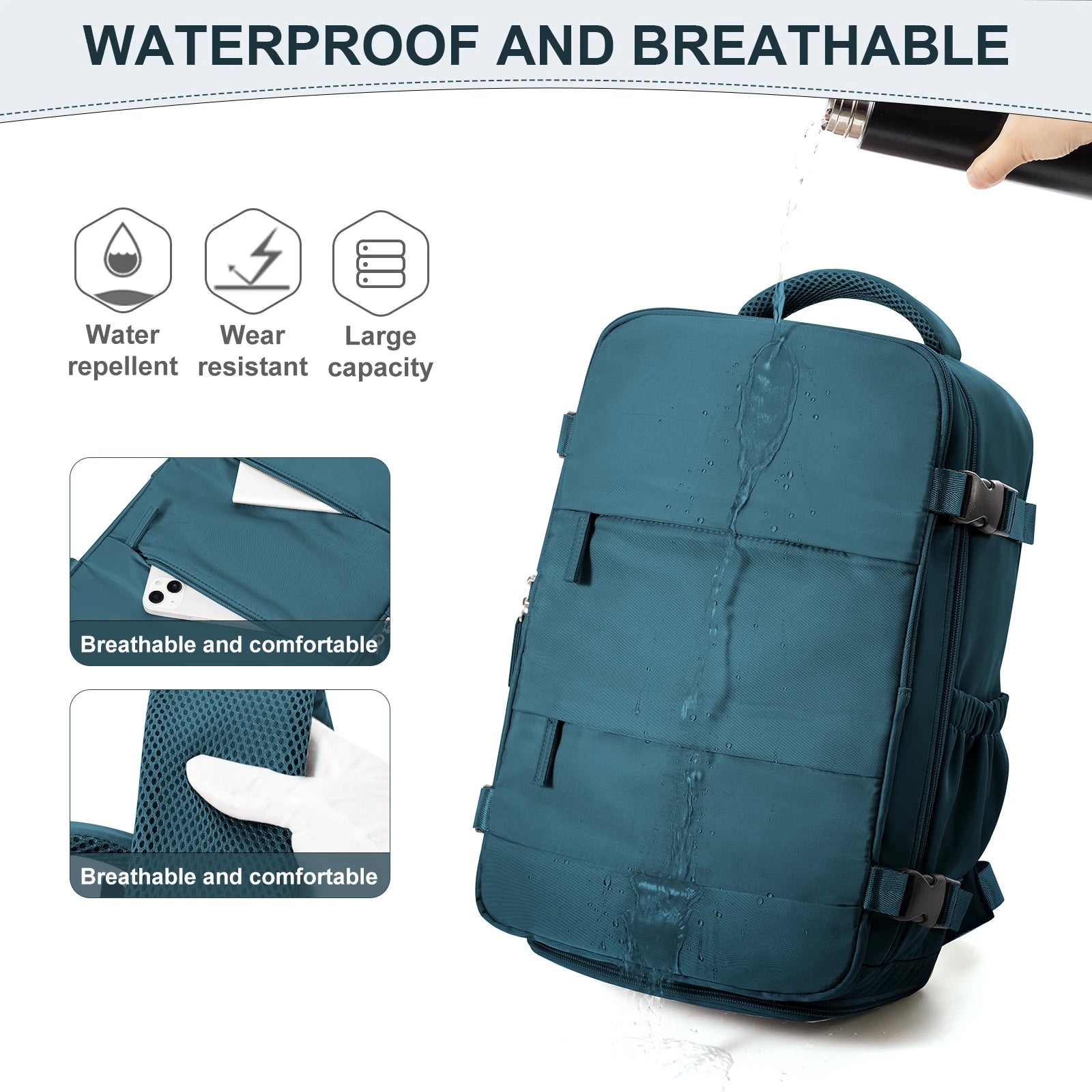 Stylish and Versatile Waterproof Backpack for Men and Women - Perfect for Business, Travel, and College!