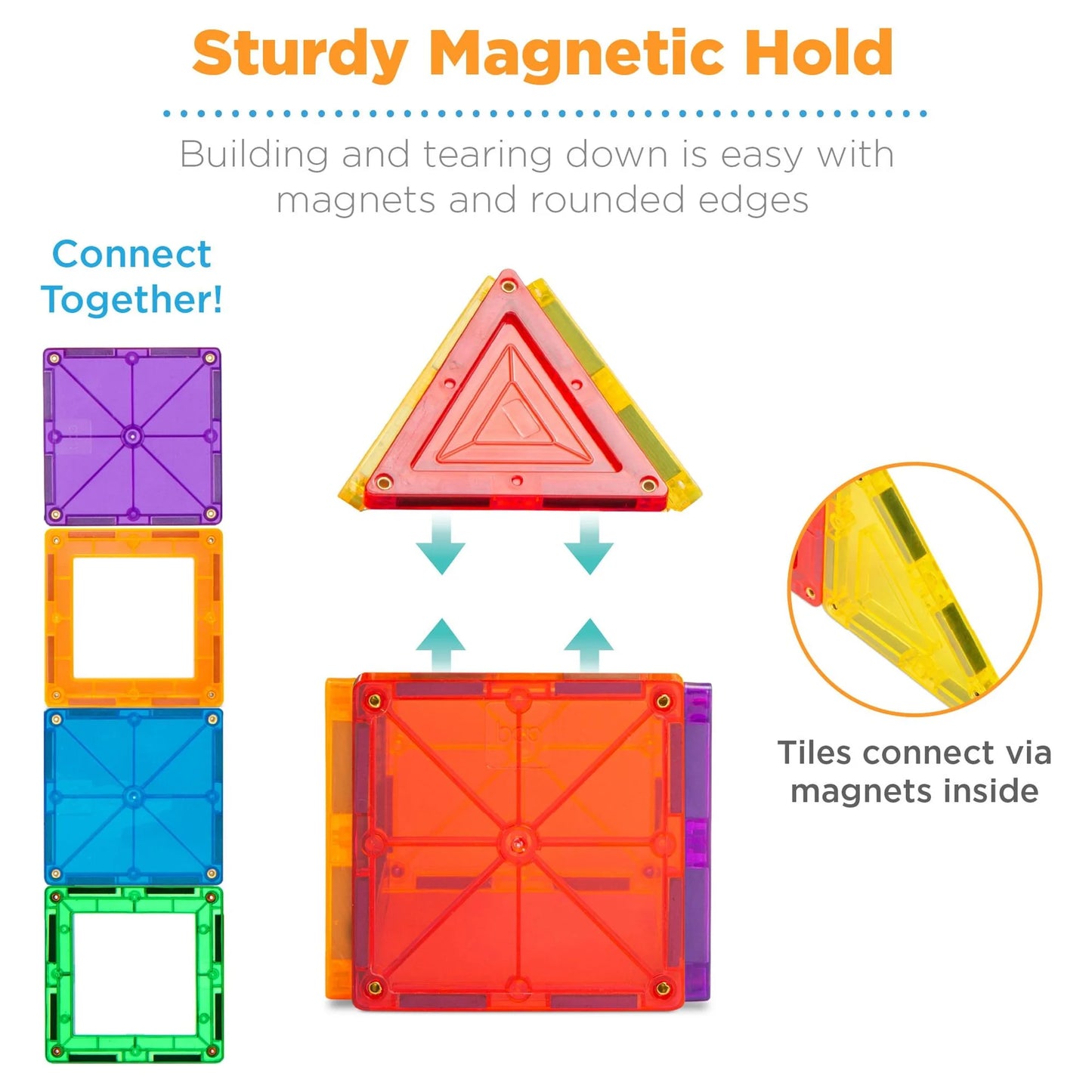 Unlock Endless Creativity with the 110-Piece Multicolor Kids Magnetic Tiles Set - Perfect Educational STEM Toy with Storage Case!