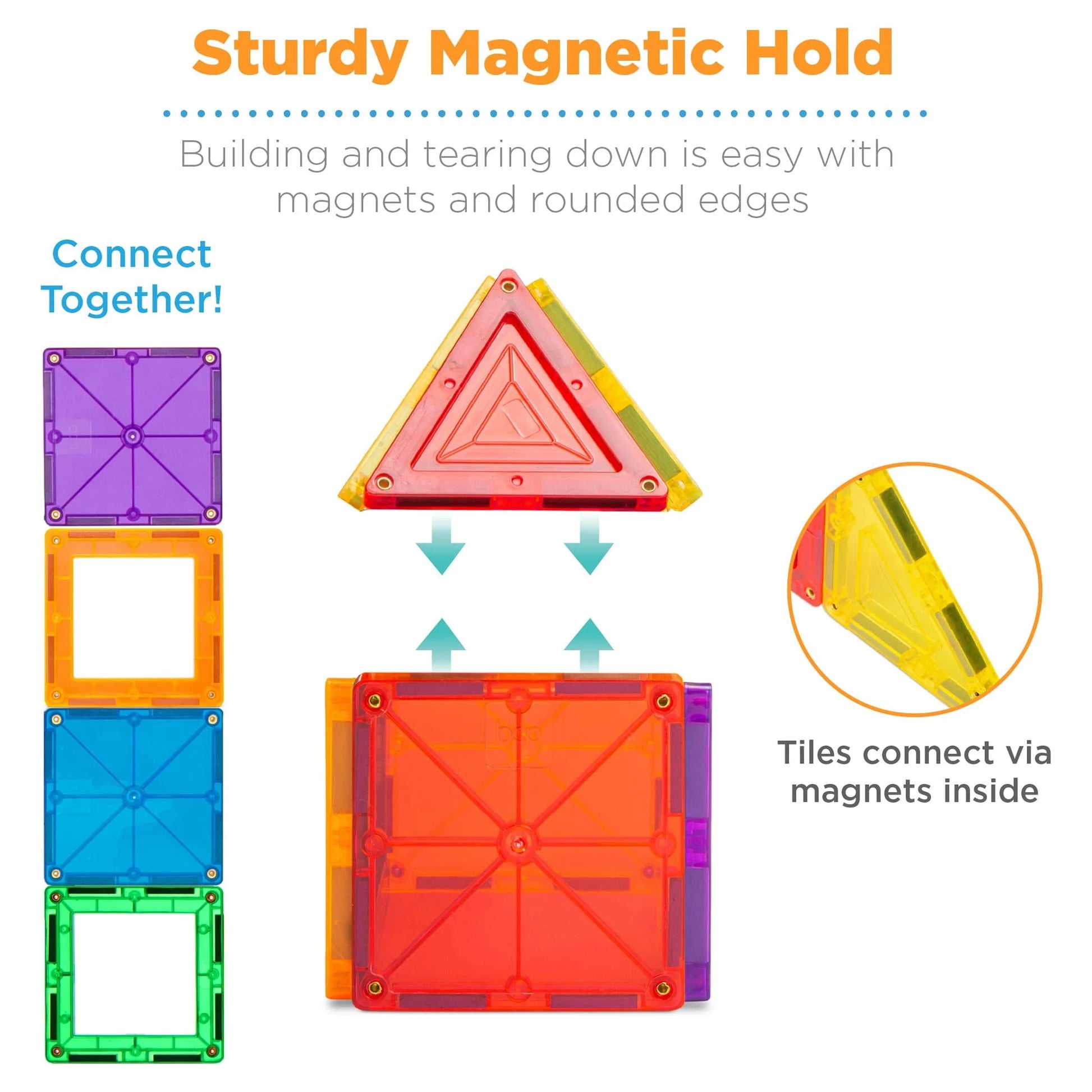 Unlock Endless Creativity with the 110-Piece Multicolor Kids Magnetic Tiles Set - Perfect Educational STEM Toy with Storage Case!