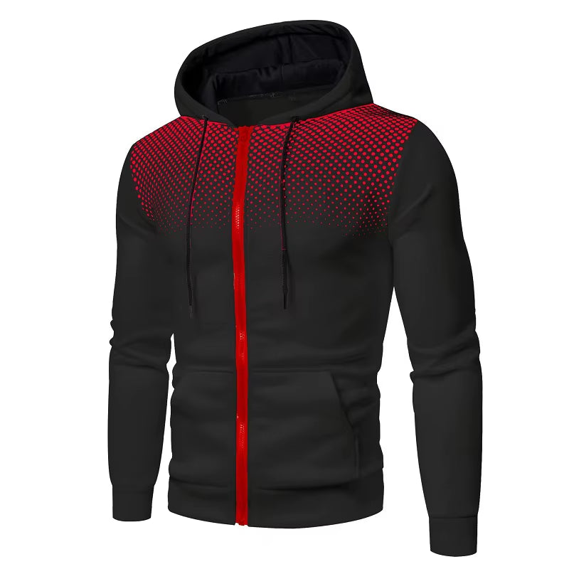 Men'S Hoodie Zipper Pocket Polka Pot Print Hoodie Sweatshirt Sport Outdoor Casual Everyday Hoodie Slim Fit Sweatshirt