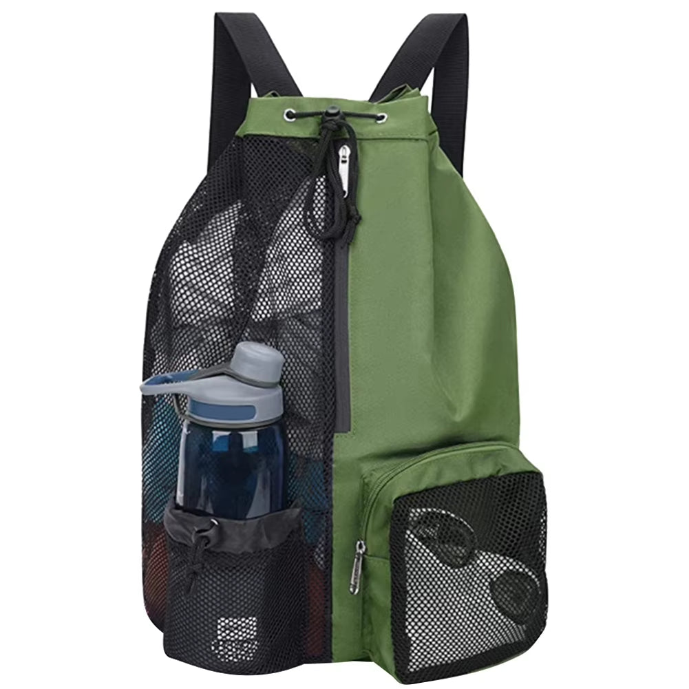 Ultimate Basketball & Beach Drawstring Backpack with Wet Pockets - Lightweight, Comfortable, and Versatile for All Your Outdoor Adventures!