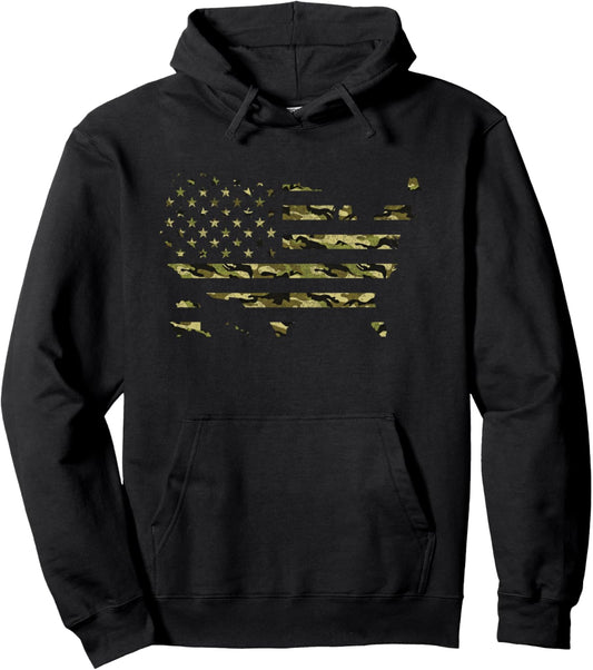 Celebrate Freedom with the United States Camo Map Flag Veteran Day Hoodie - Perfect for Proud Military Families!