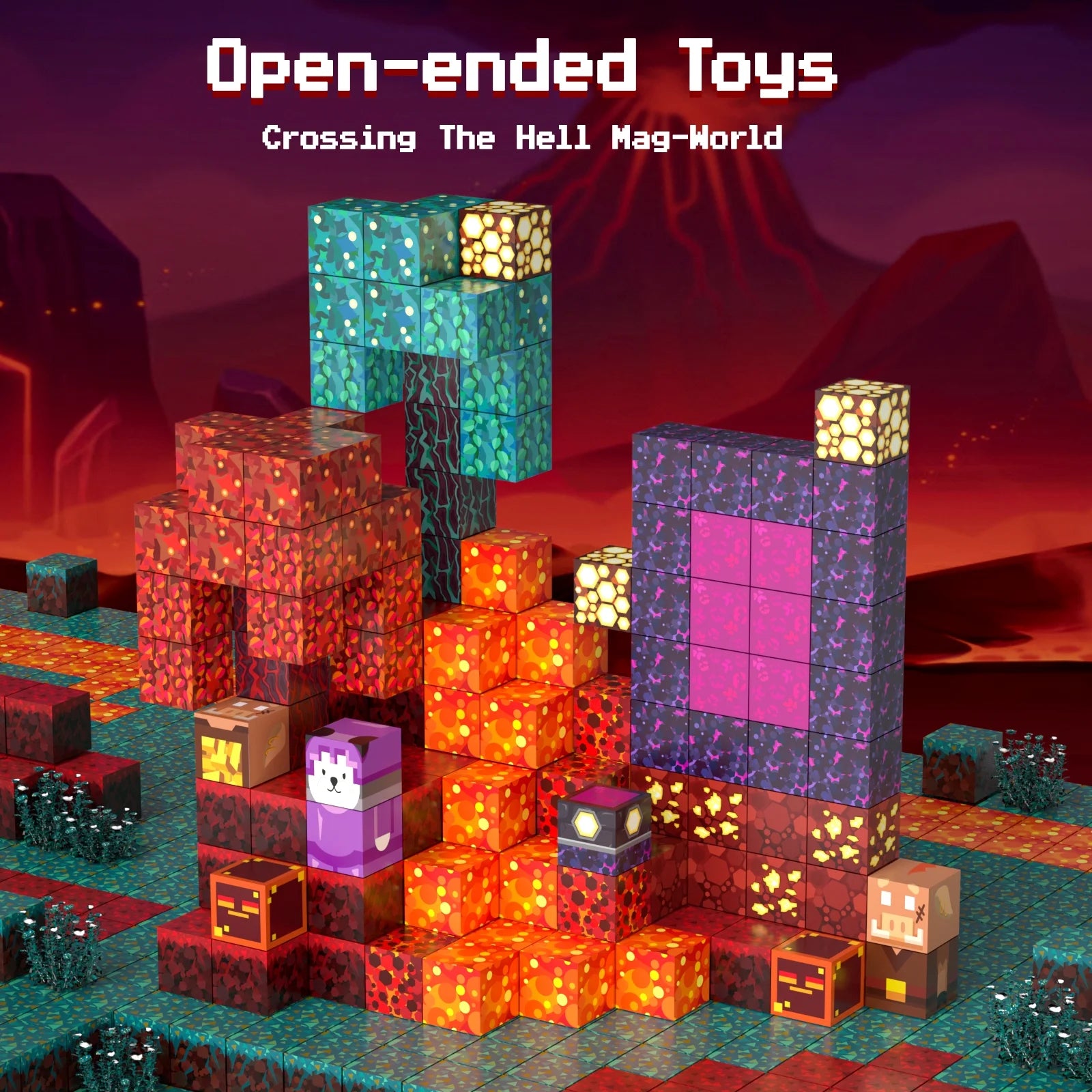 Unlock Creativity with 108 Pieces of Magnetic Blocks - Build Your Own Mine Magnet World Set for Kids and Adults, STEM Certified Fun!