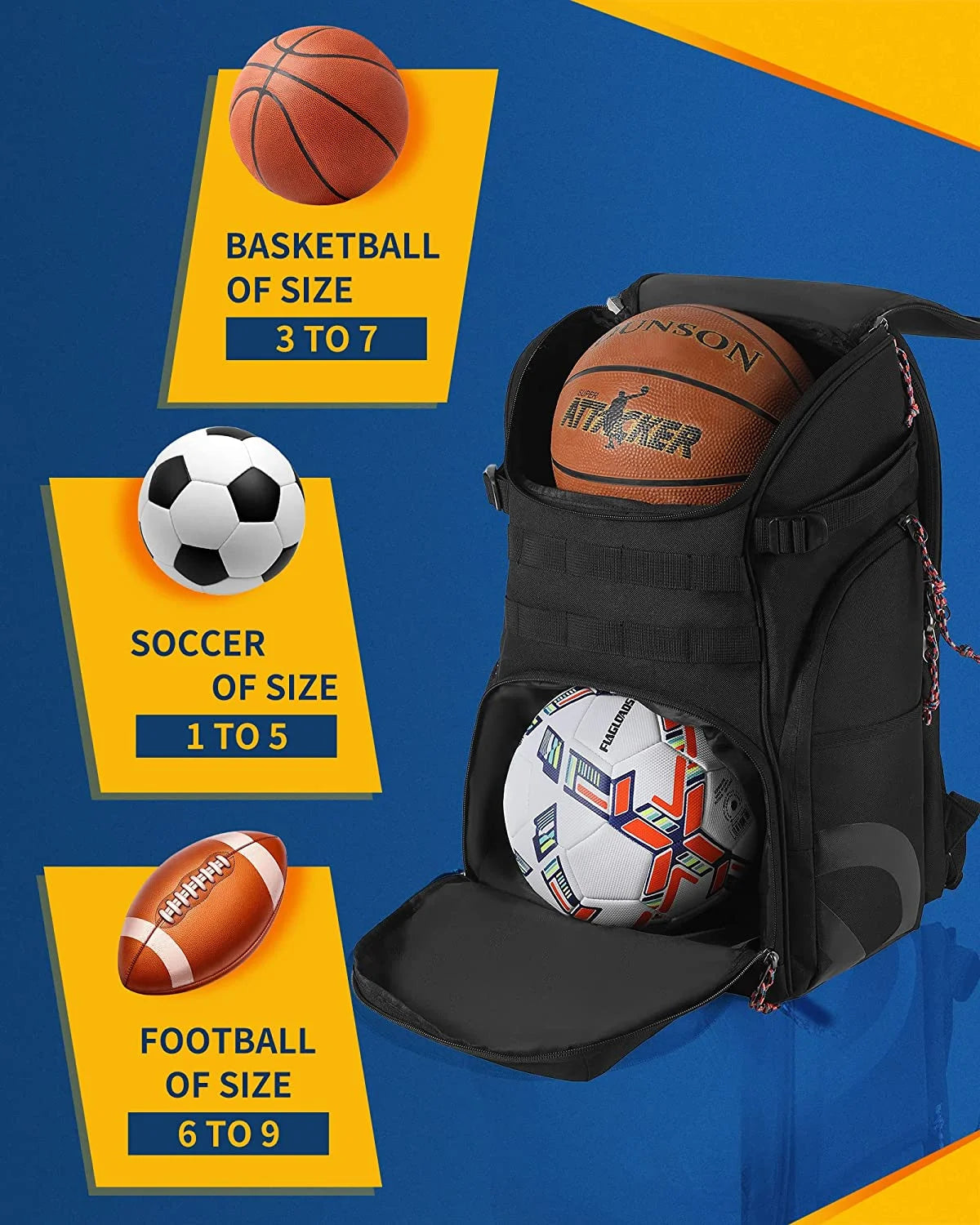 Ultimate Large Basketball Backpack with Dedicated Ball Compartment and Shoe Pocket - Perfect for All Sports Lovers!
