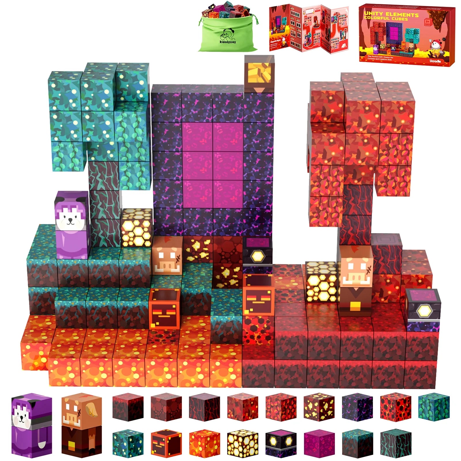 Unlock Creativity with 108 Pieces of Magnetic Blocks - Build Your Own Mine Magnet World Set for Kids and Adults, STEM Certified Fun!