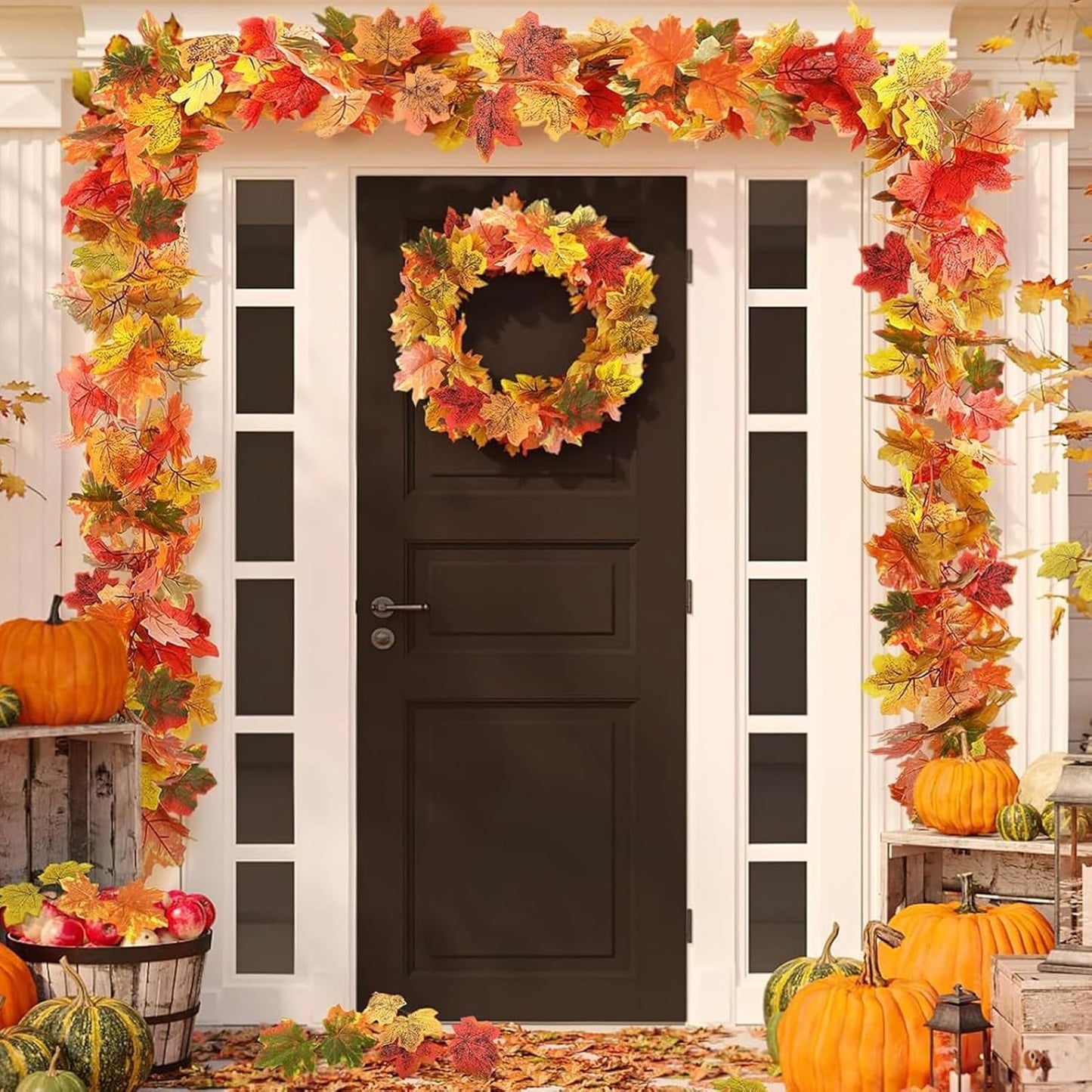 Transform Your Space with Our 2 Pack Fall Garland Maple Leaf - 5.8Ft Each in 6 Vibrant Autumn Colors!