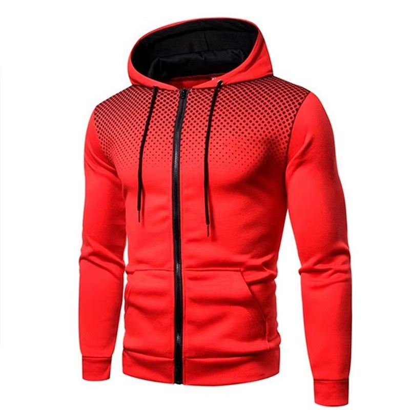 Men'S Hoodie Zipper Pocket Polka Pot Print Hoodie Sweatshirt Sport Outdoor Casual Everyday Hoodie Slim Fit Sweatshirt
