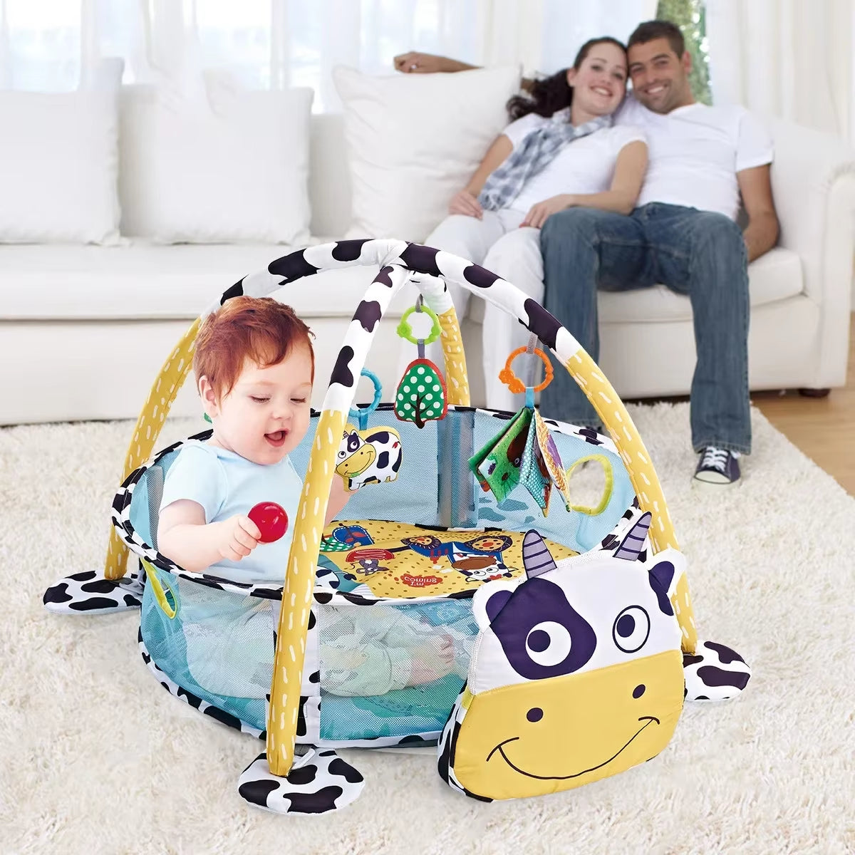 Engaging Baby Fitness Frame: Soft Crawling Blanket Play Mat with Cloth Book for Infants - Perfect Enlightenment Toy and Game Mat Gift