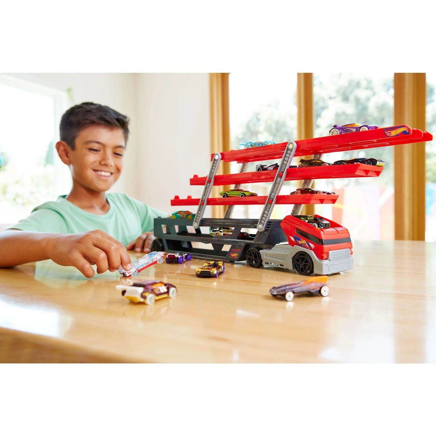 Ultimate Hot Wheels Mega Hauler Truck - Store and Race Over 50 Cars!