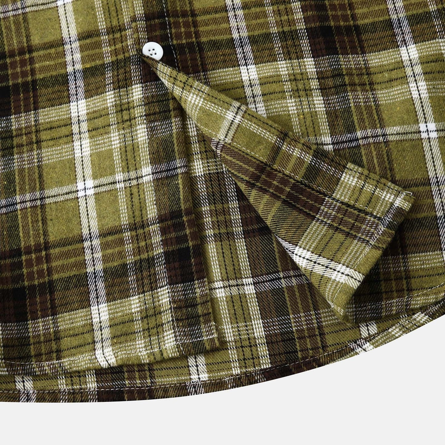 Men's Lightweight Hooded Flannel Plaid Shirt - Casual Long Sleeve Button Down in Stylish Green#01