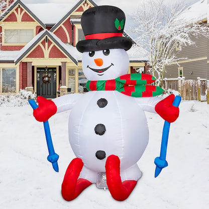 Delightful 5.6-Foot Lighted Snowman Inflatable for a Magical Christmas Display