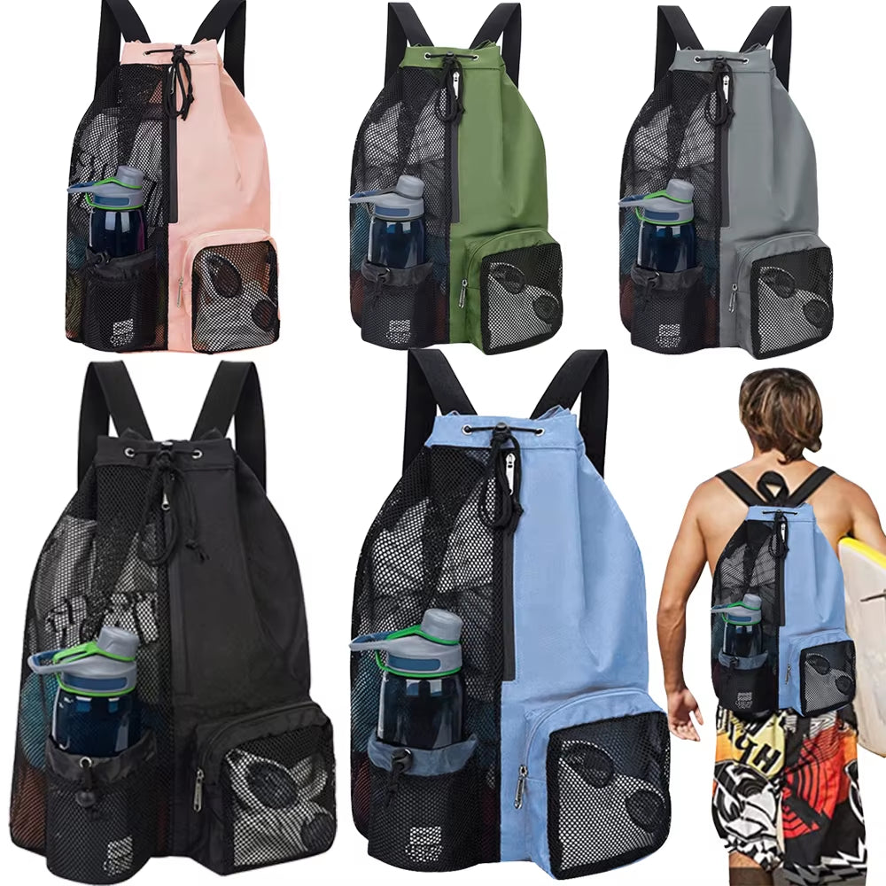 Ultimate Basketball & Beach Drawstring Backpack with Wet Pockets - Lightweight, Comfortable, and Versatile for All Your Outdoor Adventures!