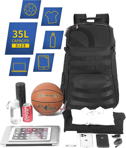 Ultimate Large Basketball Backpack with Dedicated Ball Compartment and Shoe Pocket - Perfect for All Sports Lovers!
