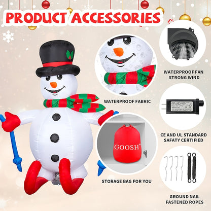 Delightful 5.6-Foot Lighted Snowman Inflatable for a Magical Christmas Display