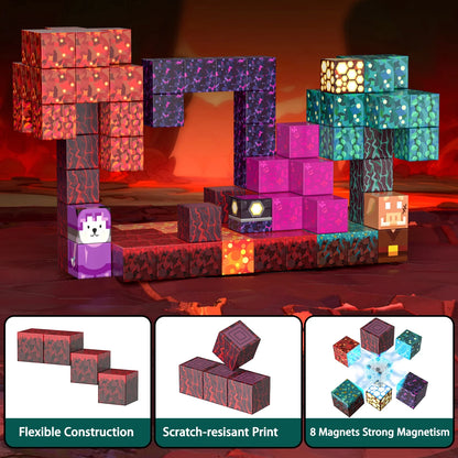 Unlock Creativity with 108 Pieces of Magnetic Blocks - Build Your Own Mine Magnet World Set for Kids and Adults, STEM Certified Fun!