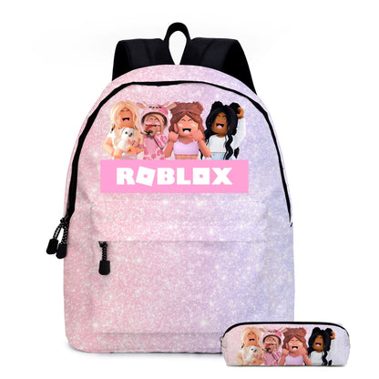 Stylish Blox Fruits Cartoon School Bags for Kids - Perfect Backpacks and Pencil Cases!