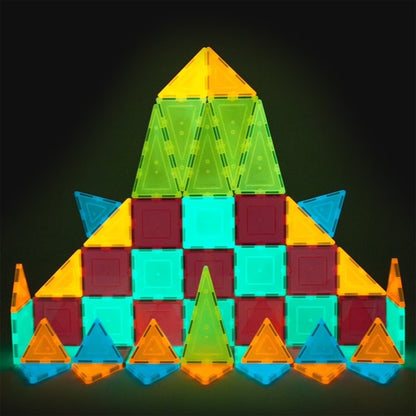 PICASSO-TILES Glow in the Dark Magnetic Building Blocks - Fun STEM Educational Toy for Kids Ages 3 and Up