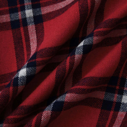 Stay Cozy and Stylish This Season with Our Men's Casual Plaid Flannel Jacket with Hood - Lightweight, Long Sleeve & Versatile in Red, Size XL