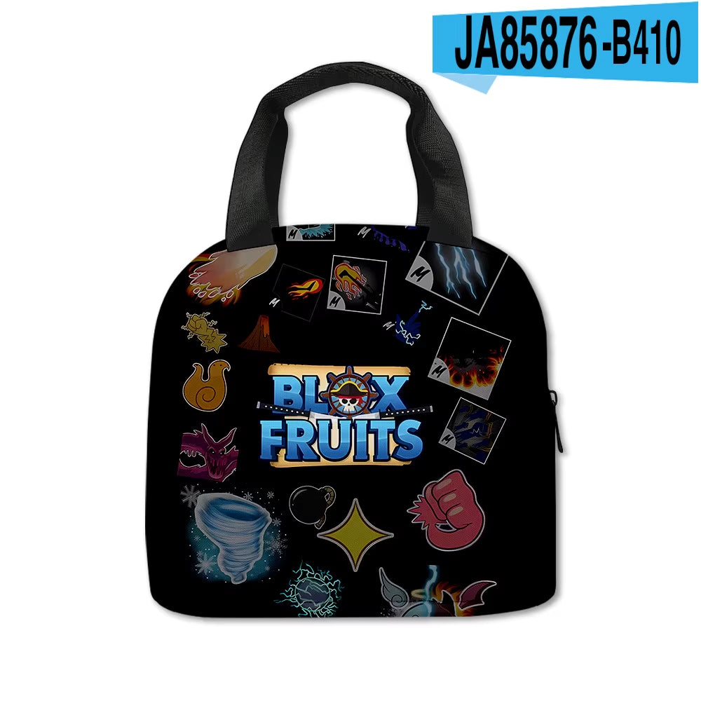 Stylish Blox Fruits Cartoon School Bags for Kids - Perfect Backpacks and Pencil Cases!