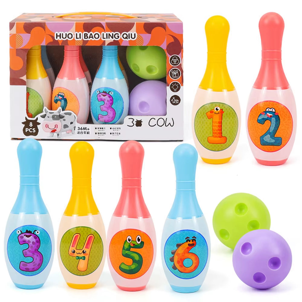 Exciting Bowling Set for Kids - Fun Animal and Number Learning Toy for Indoor and Outdoor Play!