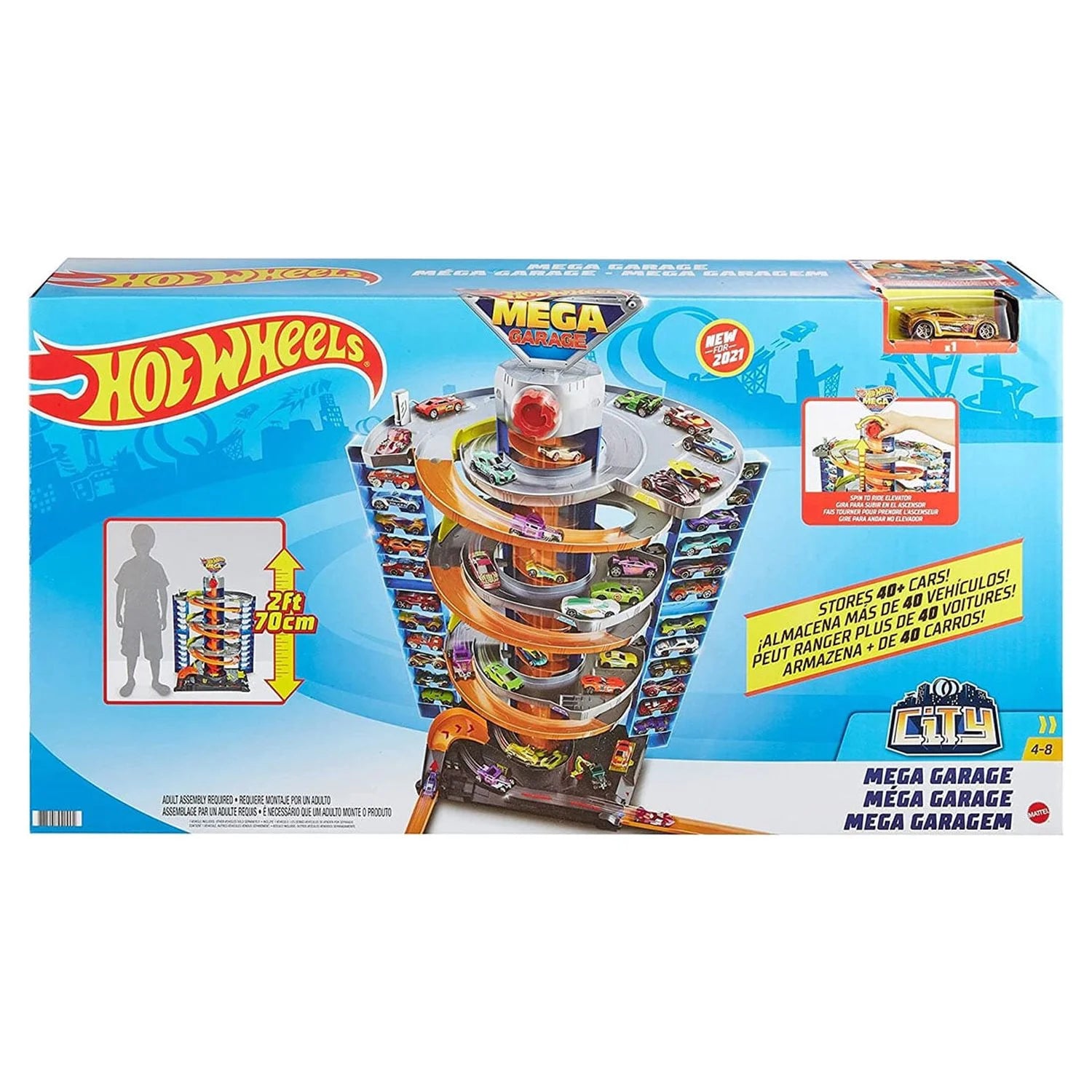 Experience the Thrill of the Hot Wheels City Mega Garage Playset - Ultimate 4-Level Parking Adventure!