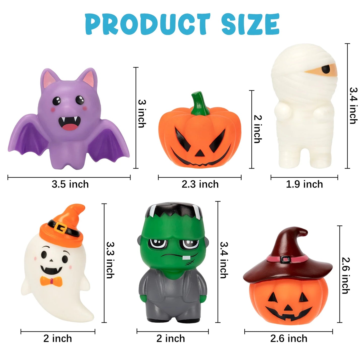 Spooktacular 6-Piece Halloween Light-Up Bath Toy Set for Kids - Perfect Halloween Party Favors and Gifts!