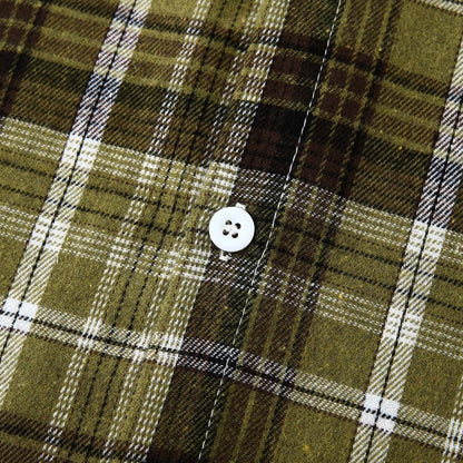 Men's Lightweight Hooded Flannel Plaid Shirt - Casual Long Sleeve Button Down in Stylish Green#01