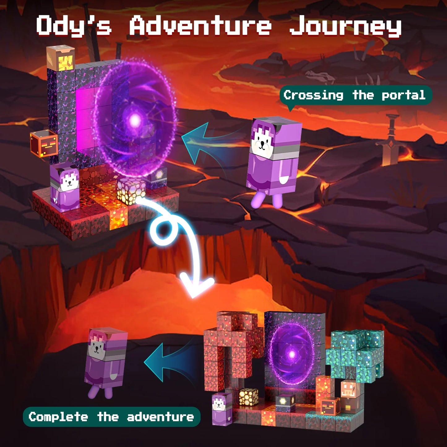 Unlock Creativity with 108 Pieces of Magnetic Blocks - Build Your Own Mine Magnet World Set for Kids and Adults, STEM Certified Fun!