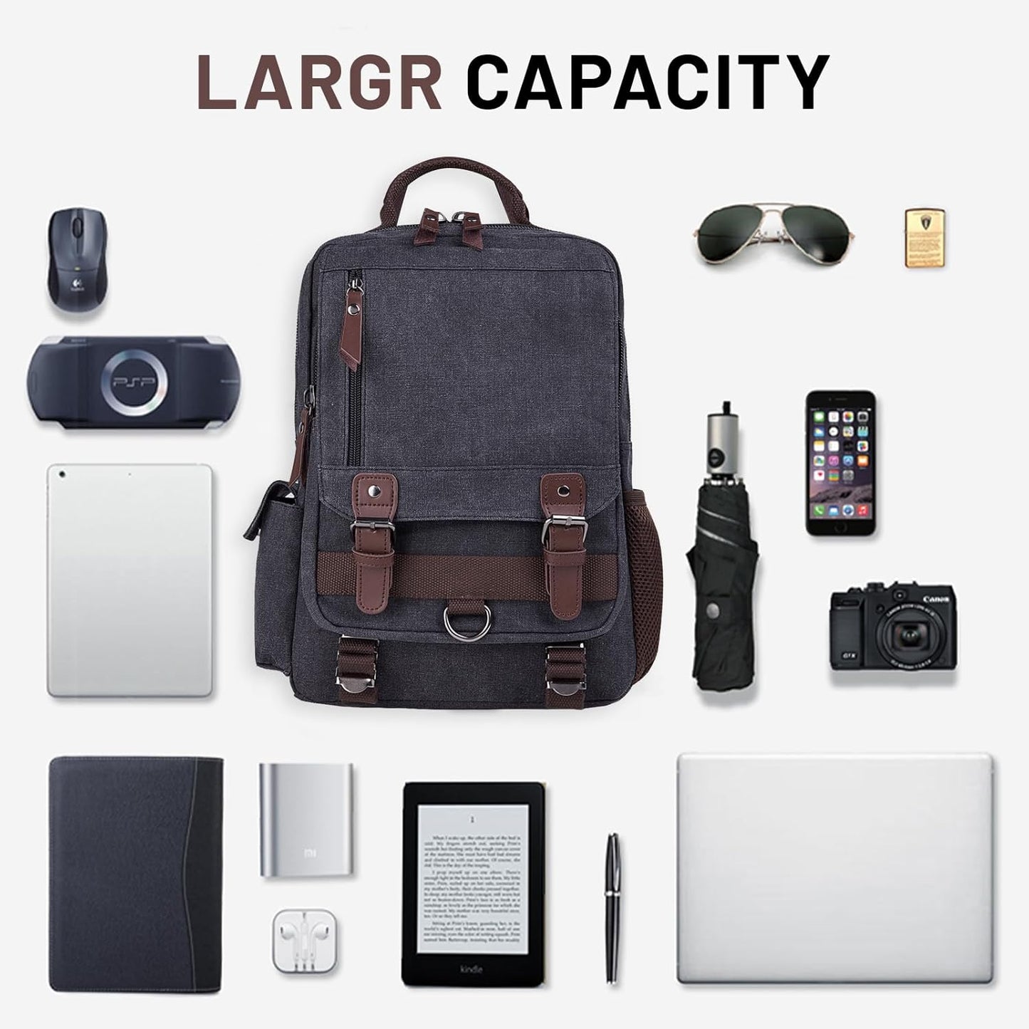 Canvas Cross Body Messenger Bag Shoulder Sling Backpack Travel Rucksack