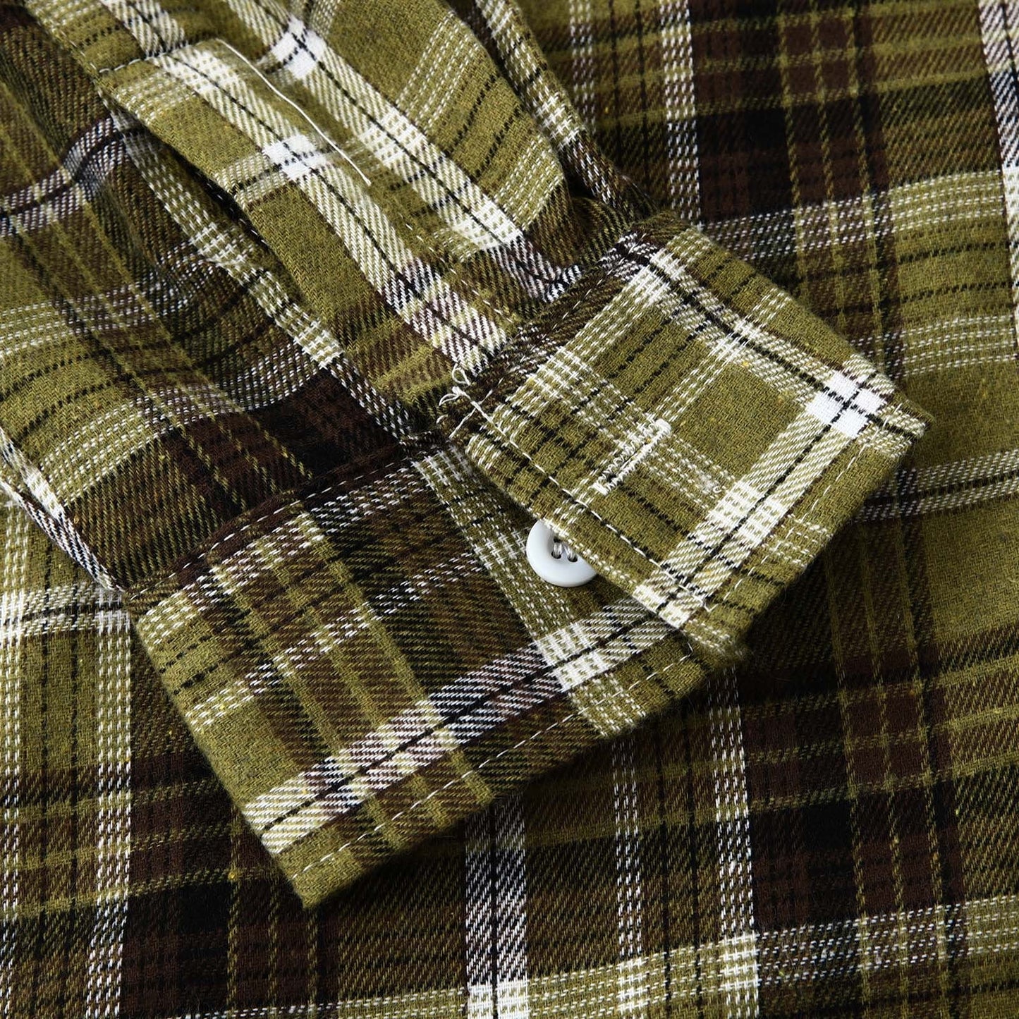 Men's Lightweight Hooded Flannel Plaid Shirt - Casual Long Sleeve Button Down in Stylish Green#01