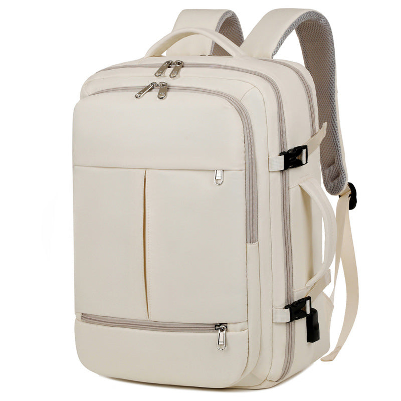 Stylish Large Capacity Backpack for Business and Travel - Versatile Design with Multiple Pockets and Zippers
