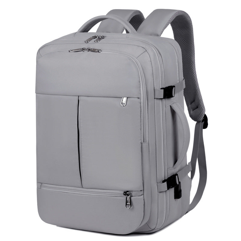 Stylish Large Capacity Backpack for Business and Travel - Versatile Design with Multiple Pockets and Zippers