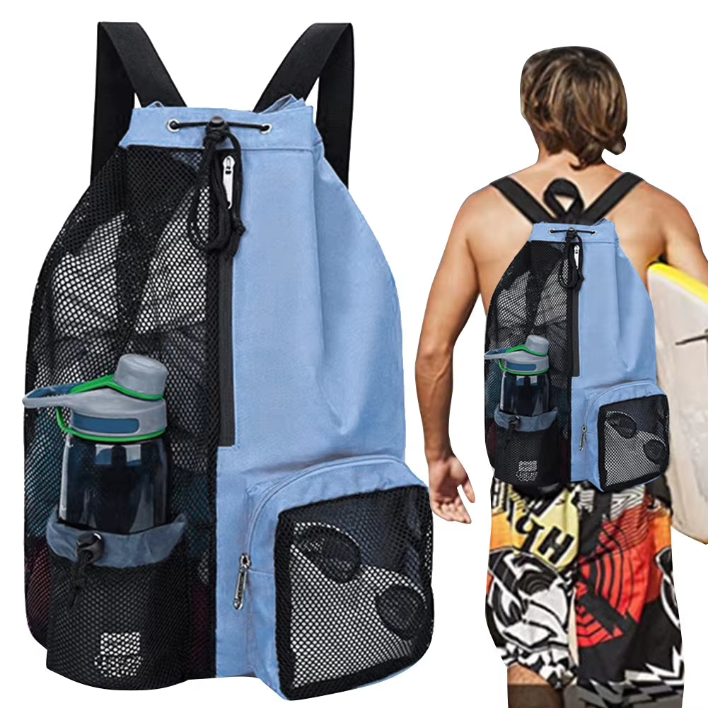 Ultimate Basketball & Beach Drawstring Backpack with Wet Pockets - Lightweight, Comfortable, and Versatile for All Your Outdoor Adventures!