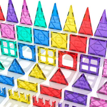 Unlock Creativity with the 52-Piece Luxury Magnetic Tiles Toy Set - 3D Rhombus Building Blocks for Endless Fun!