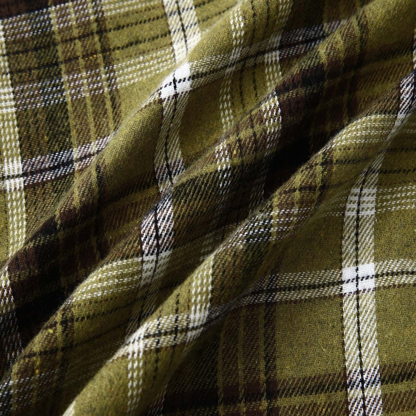 Men's Lightweight Hooded Flannel Plaid Shirt - Casual Long Sleeve Button Down in Stylish Green#01