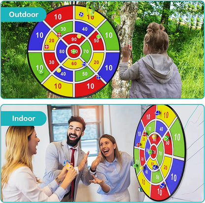CJUAN 29" Large Dart Board Set for Kids - Fun Indoor & Outdoor Game with 12 Sticky Balls - Perfect Birthday Gift for Ages 3 to 12