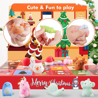 Delightful Christmas Squishies Advent Calendar 2025 - 24 Adorable Mochi Toys for Festive Countdown Fun! Perfect Holiday Gift for Kids!