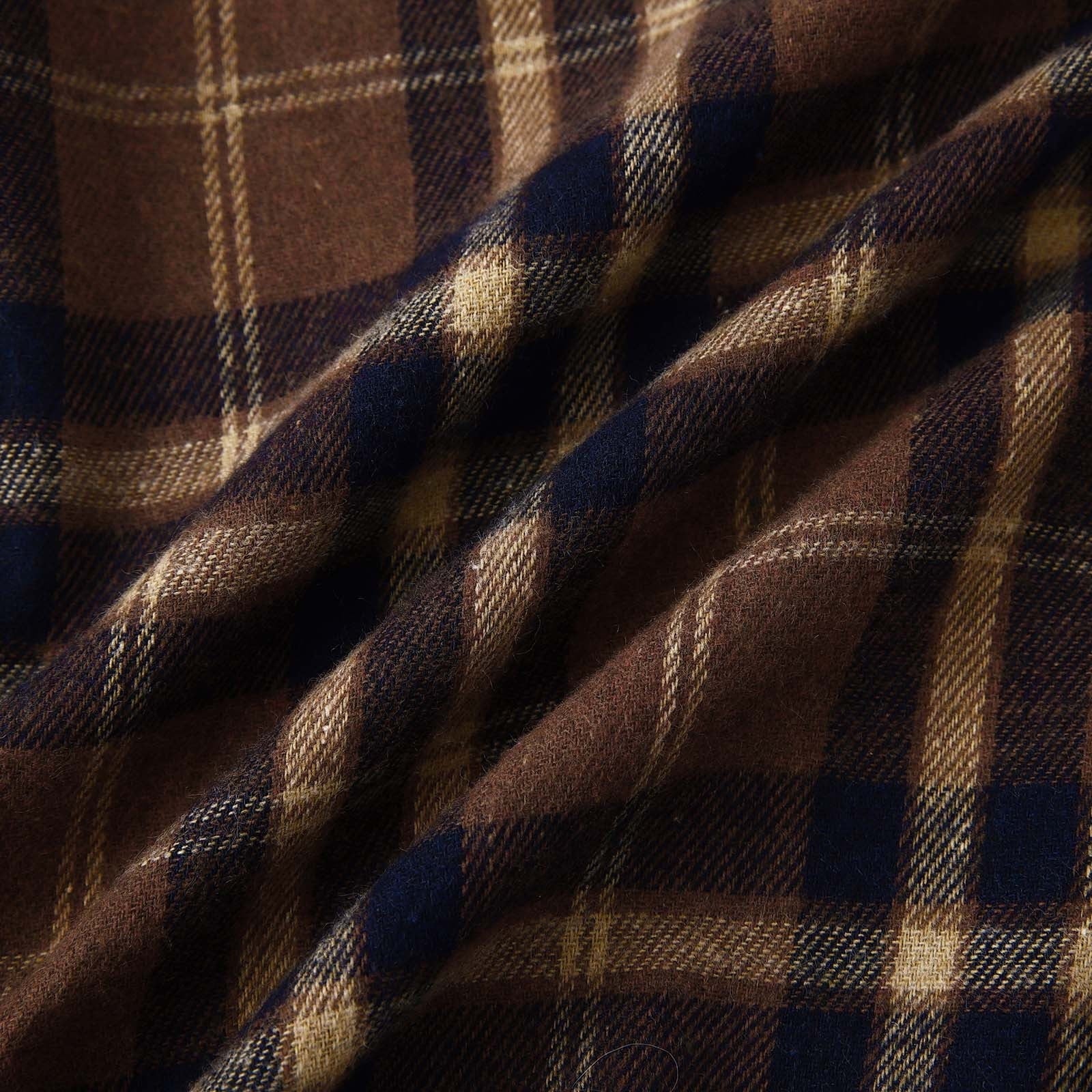 Stylish Men's Flannel Plaid Hooded Shirt - Lightweight Casual Long Sleeve Button Down in Coffee#02 - Perfect for Every Season!