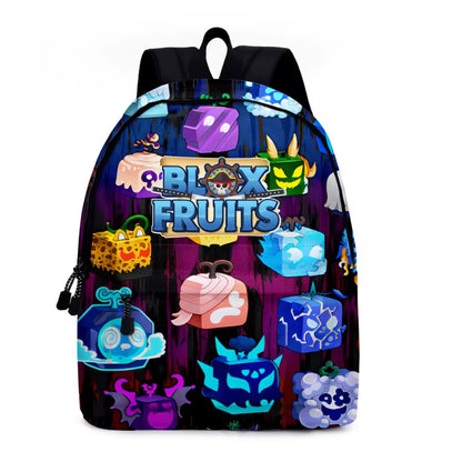 Stylish Blox Fruits Cartoon School Bags for Kids - Perfect Backpacks and Pencil Cases!