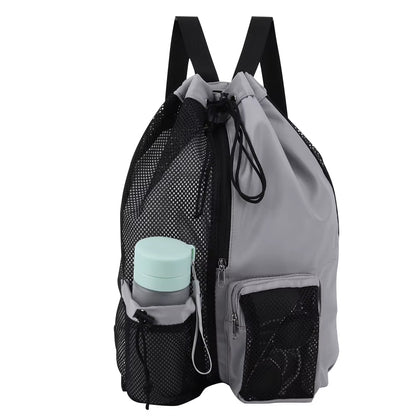 Ultimate Basketball & Beach Drawstring Backpack with Wet Pockets - Lightweight, Comfortable, and Versatile for All Your Outdoor Adventures!