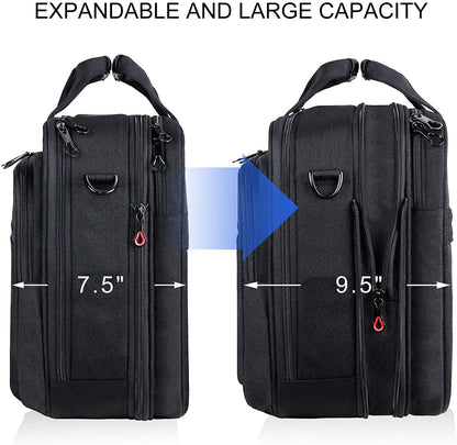 Stylish and Durable Black Laptop Bag Briefcase – Fits Up to 17.3" Laptops, Perfect for Travel, Business, and School