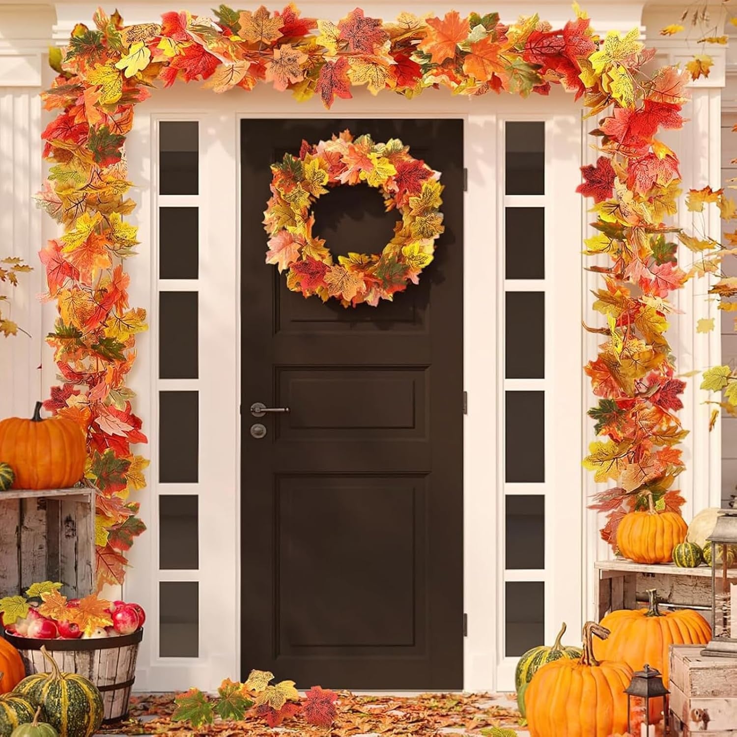 Transform Your Space with Our 2 Pack Fall Garland Maple Leaf - 5.8Ft Each in 6 Vibrant Autumn Colors!