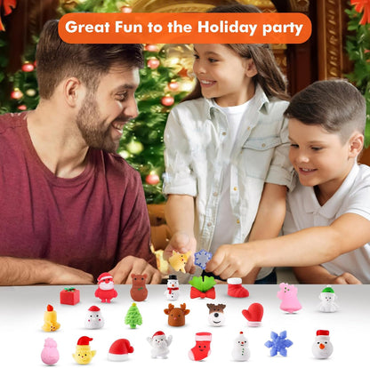 Delightful Christmas Squishies Advent Calendar 2025 - 24 Adorable Mochi Toys for Festive Countdown Fun! Perfect Holiday Gift for Kids!