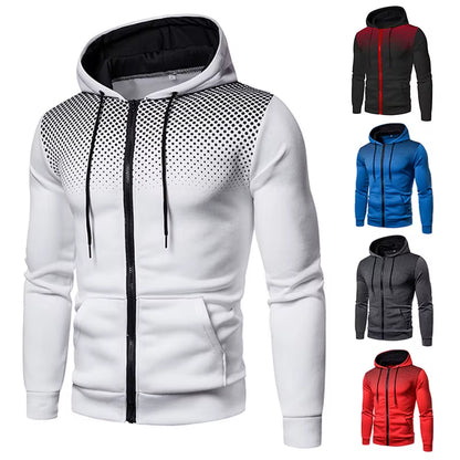 Men'S Hoodie Zipper Pocket Polka Pot Print Hoodie Sweatshirt Sport Outdoor Casual Everyday Hoodie Slim Fit Sweatshirt