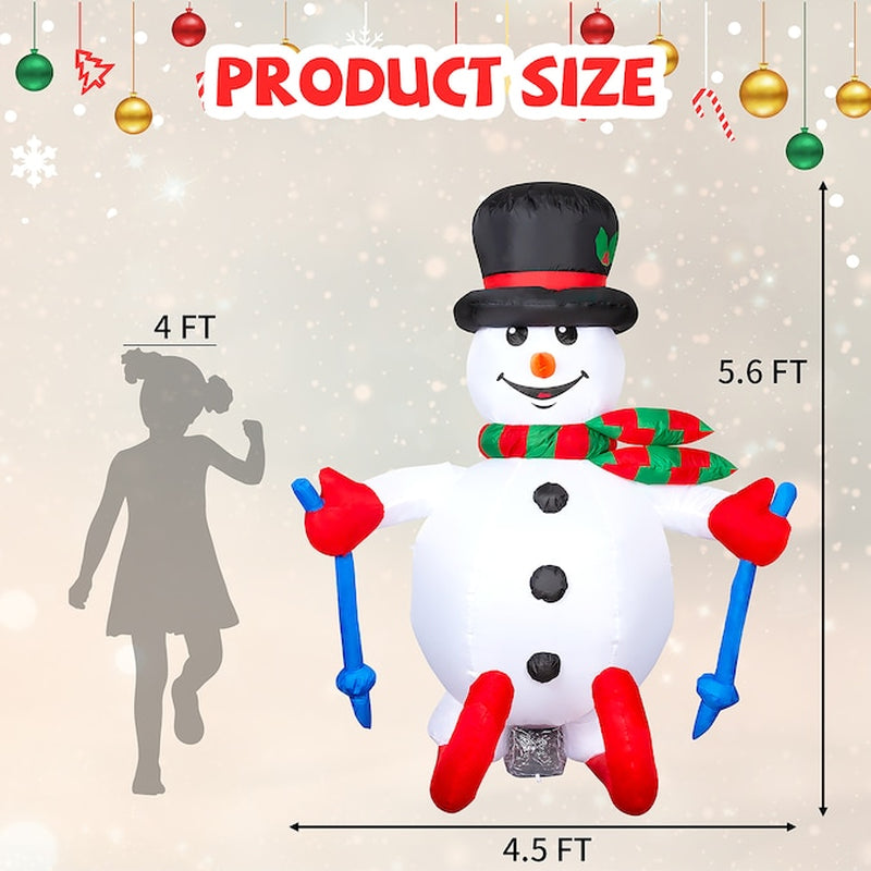 Delightful 5.6-Foot Lighted Snowman Inflatable for a Magical Christmas Display