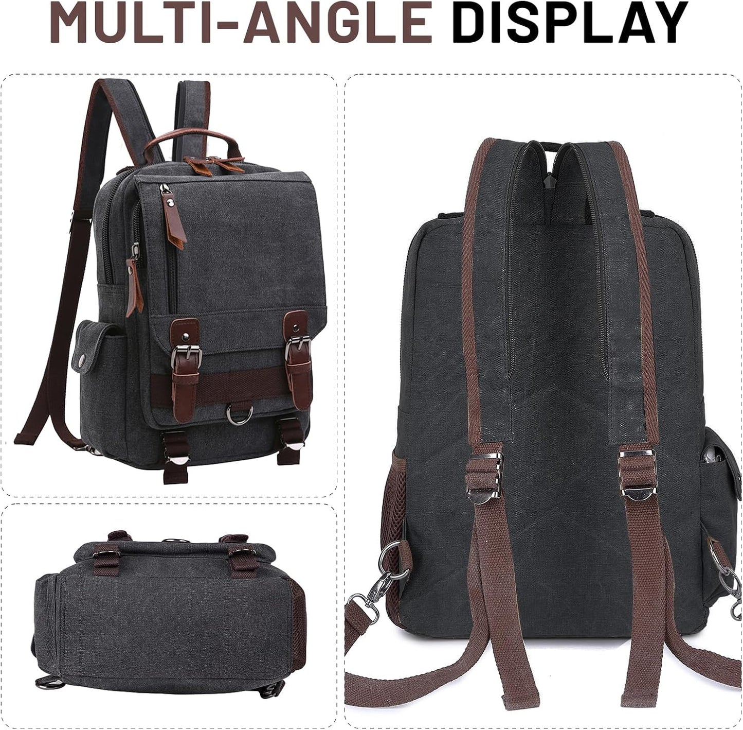 Canvas Cross Body Messenger Bag Shoulder Sling Backpack Travel Rucksack