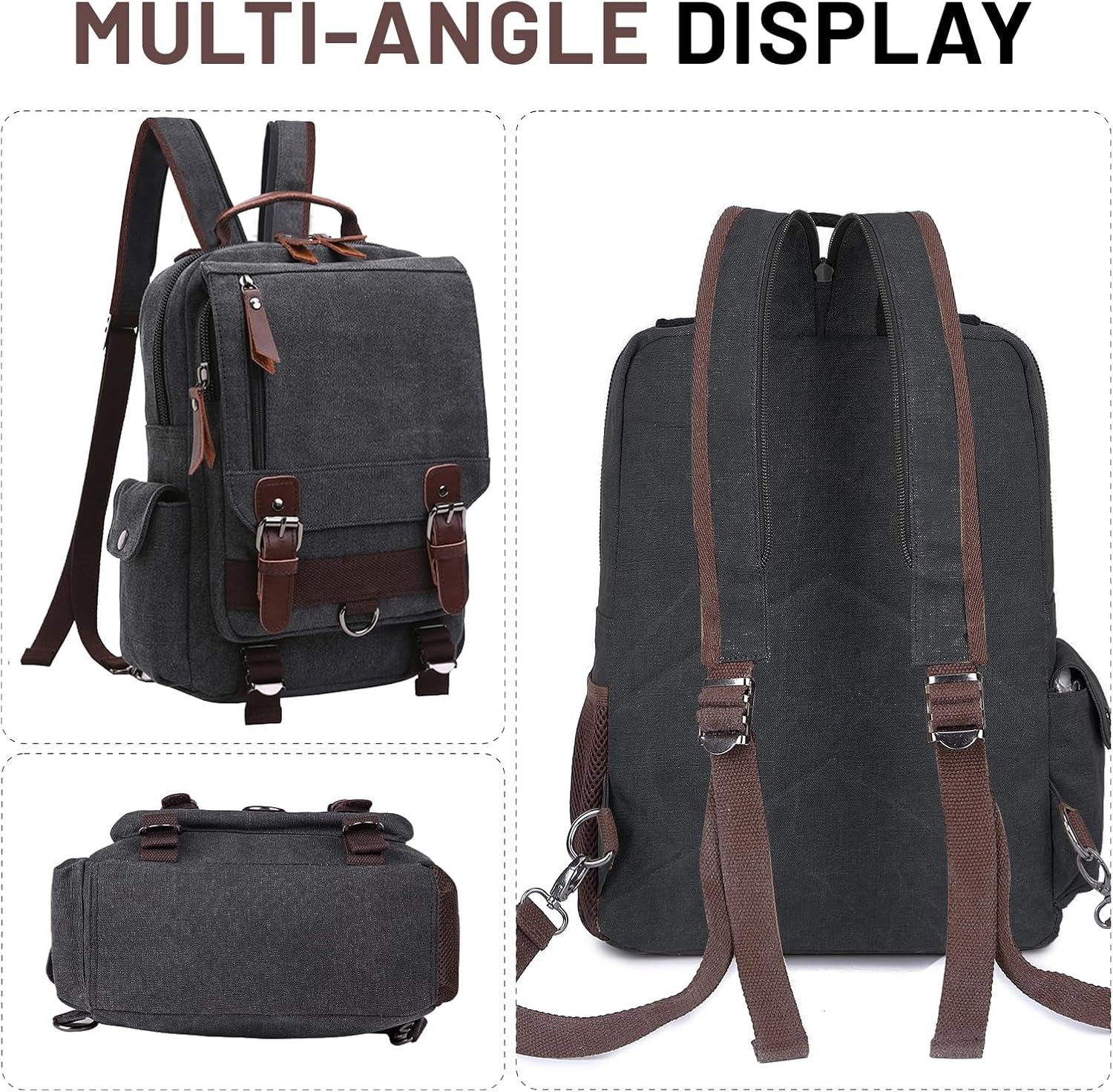 Canvas Cross Body Messenger Bag Shoulder Sling Backpack Travel Rucksack