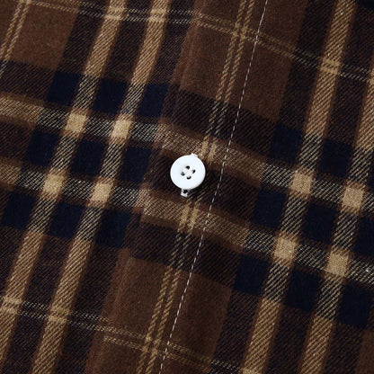 Stylish Men's Flannel Plaid Hooded Shirt - Lightweight Casual Long Sleeve Button Down in Coffee#02 - Perfect for Every Season!