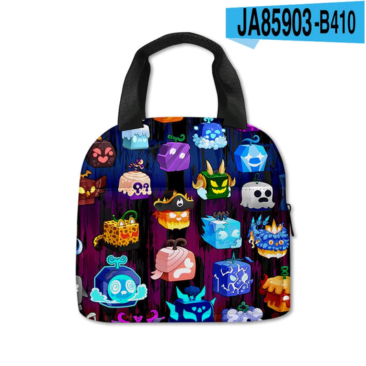 Stylish Blox Fruits Cartoon School Bags for Kids - Perfect Backpacks and Pencil Cases!