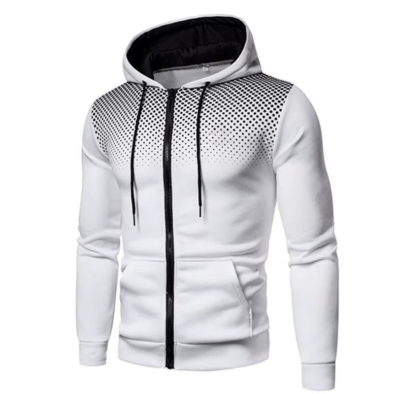 Men'S Hoodie Zipper Pocket Polka Pot Print Hoodie Sweatshirt Sport Outdoor Casual Everyday Hoodie Slim Fit Sweatshirt